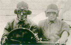 J Walter Christie and his mechanic in the Vanderbilt Cup race, 1906