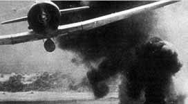 Japanese fighter-bomber attacking Chinese airfield following Marco Polo Bridge Incident, 1937